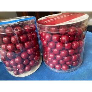 Red wood bead garlands Christmas decor new Home Accent